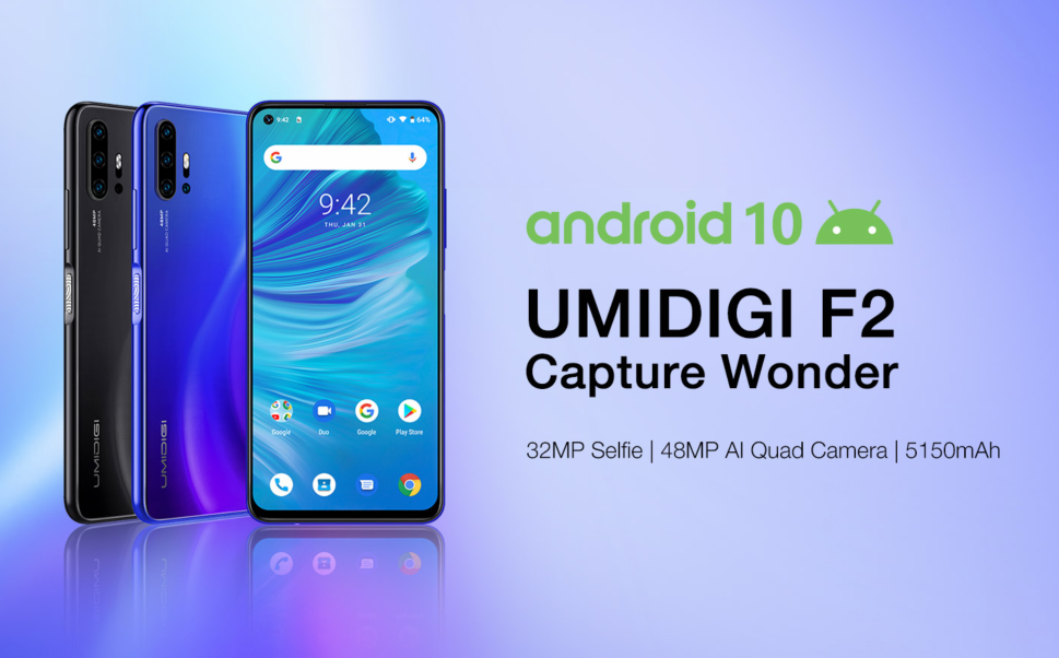 Umidigi F2 جاهز للإصدار: كاميرا رباعية ، بطارية Android 10 و 5150mAh 45