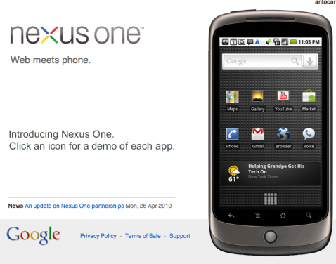 Nexus One: stop alla vendita online