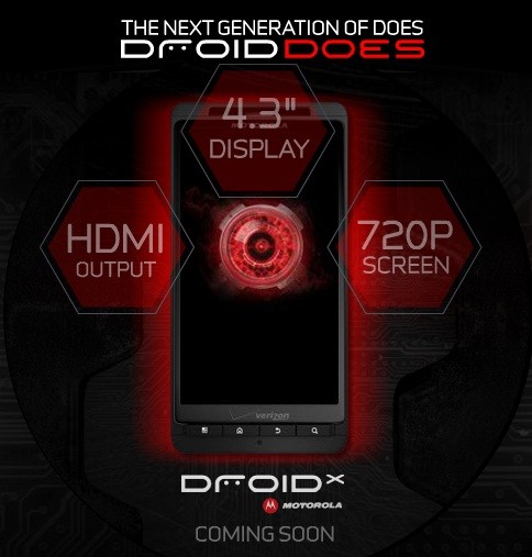 Motorola Droid X si mostra ufficialmente sul sito Verizon