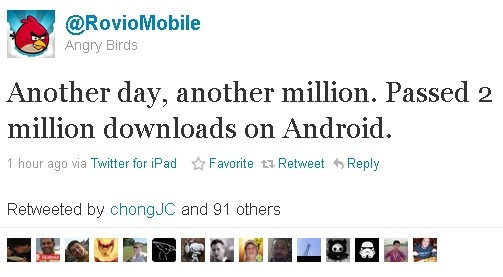 Angry Birds arriva a quota 2 milioni di download