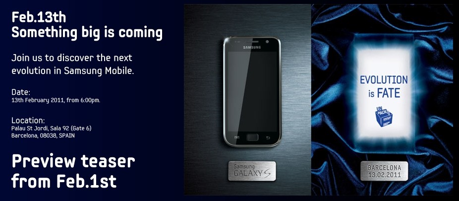 Ufficiale: Il successore del Galaxy S sarà presentato il 13 Febbraio