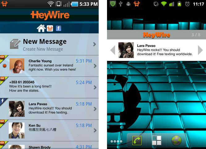 HeyWire Free SMS Worldwide: l’unica applicazione che permette di inviare SMS gratuiti ed illimitati verso tutti!