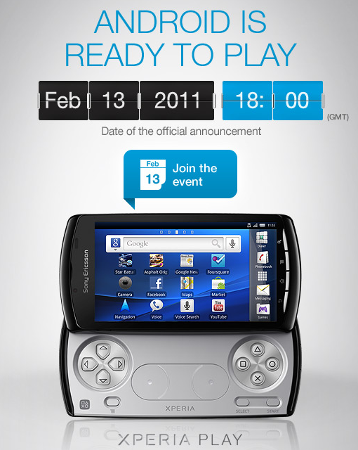 Sony Ericsson Xperia Play: presentazione ufficiale il 13 Febbraio