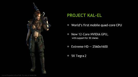 Nvidia svela Kal-El, CPU quad-core per smartphone e tablet