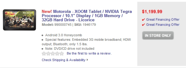 Motorola Xoom in pre-ordine da Best Buy a.. 1.199$ [AGGIORNATO]