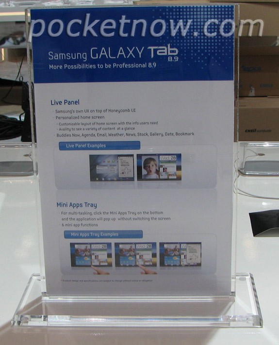 Samsung Galaxy Tab 8.9, rivelati alcuni dettagli (foto)