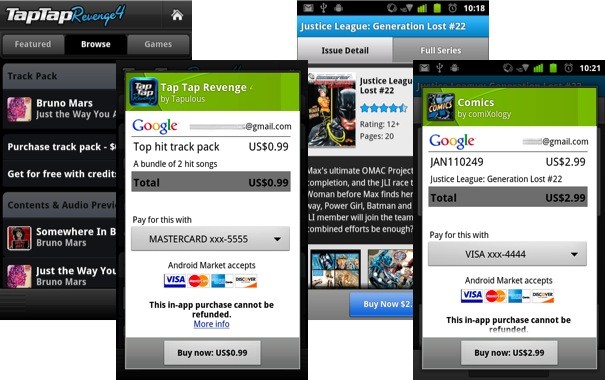 I pagamenti in-app arrivano in Android Market