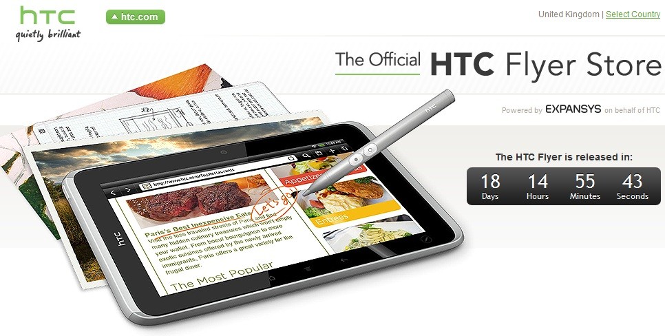 HTC Flyer Store - Preregistrazione e News del nuovo tablet HTC