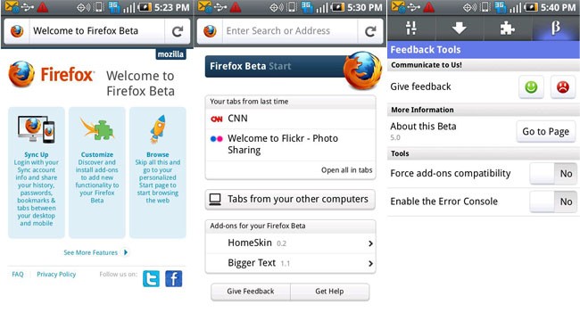 Mozilla rilascia Firefox Beta 5.0