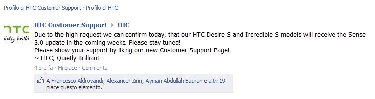 HTC conferma Sense 3.0 per Desire S e Incredible S [AGGIORNATO: No]