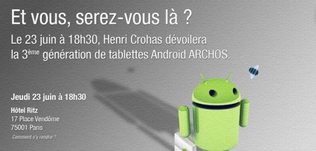 Archos, la nuova generazione di tablet Honeycomb svelata il 23 giugno