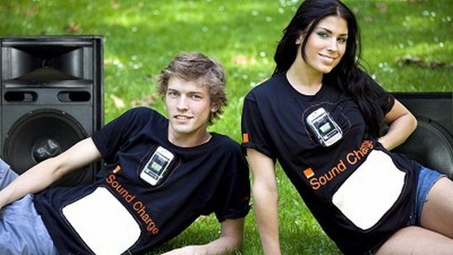 Orange Sound Charge: la maglietta che ricarica il cellulare con i suoni