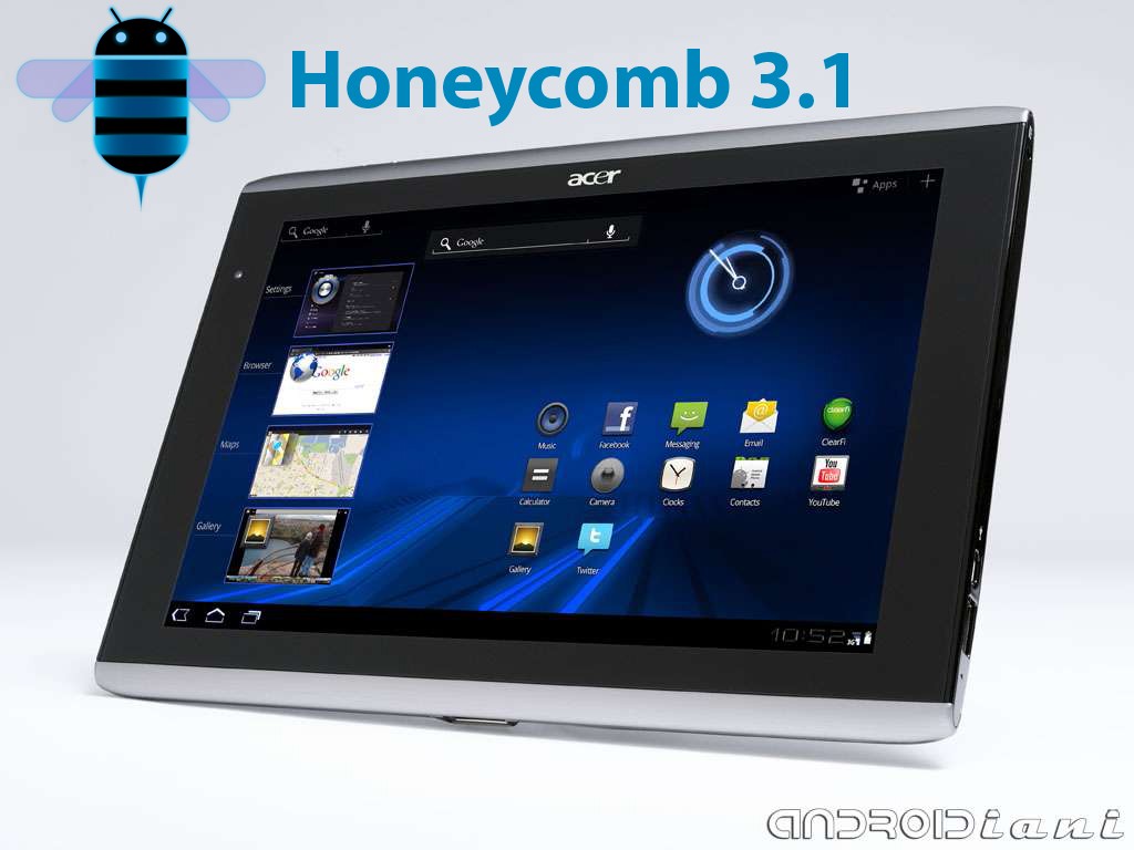 Acer Iconia Tab A500: da oggi Honeycomb 3.1
