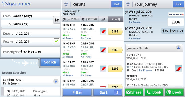SkyScanner, l'applicazione per la ricerca dei voli ora su Android