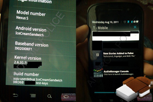 Primi screenshot per Android Ice Cream Sandwich su Nexus S