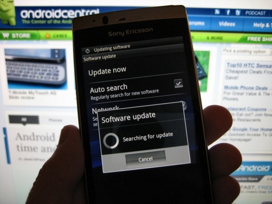 Sony Ericsson Xperia Arc: aggiornamento firmware alla versione 4.0.A.2.368