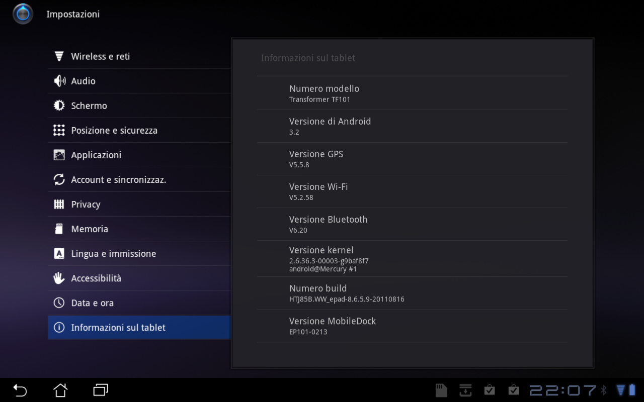 Asus Eee Pad Transformer: nuovo aggiornamento firmware v8.6.5.9