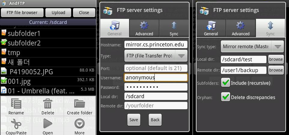 AndFTP: il client FTP per Android