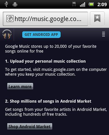 Google Music : MP3 sull'Android Market!