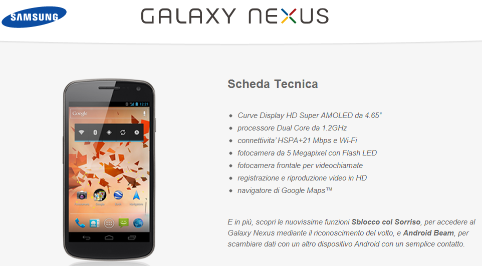 Samsung Galaxy Nexus: Google rilascia il firmware originale