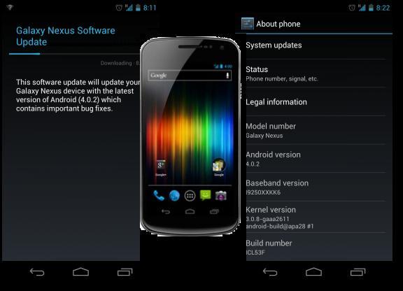 Android 4.0.2 : rilasciata per il Galaxy Nexus