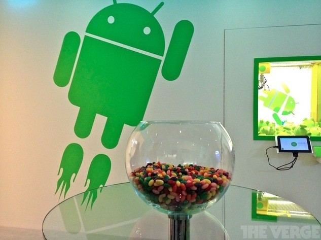 Google mostra una ciotola piena di Jelly Beans allo stand del MWC