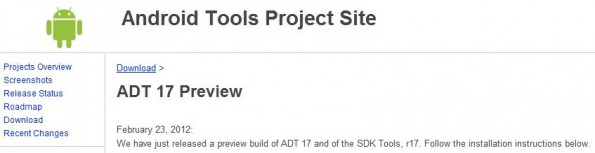 Nuovi aggiornamenti per SDK e ADT su Android