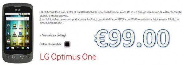 LG Optimus One a 99€ con Vodafone