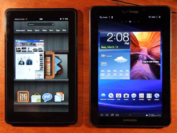 Samsung Galaxy Tab 7.7 vs Samsung Galaxy Tab 10.1 vs Kindle Fire vs iPad 3