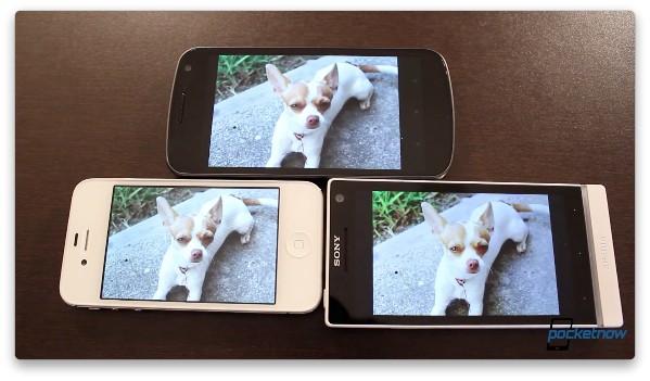 Samsung Galaxy Nexus vs Sony Xperia S vs iPhone 4S: confronto display