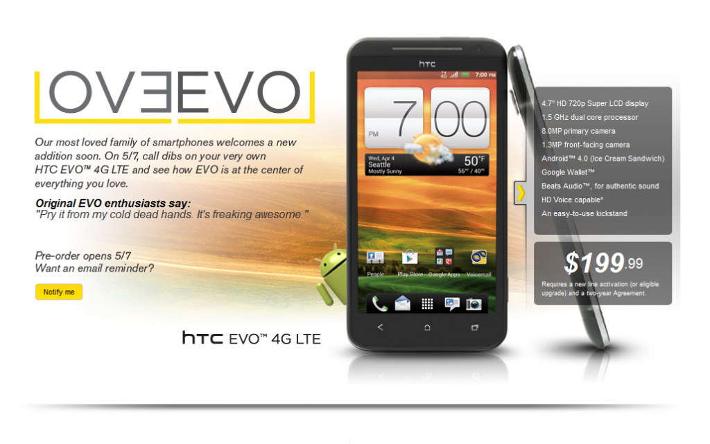 Presentazione ufficiale di HTC EVO 4G LTE [Video Hands on]