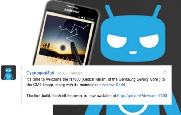 Disponibile la prima Nightly della CyanogenMod9 per il Samsung Galaxy Note