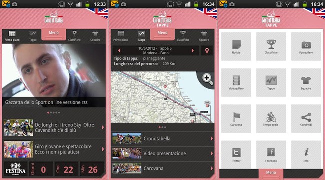 Giro d'Italia, l'applicazione ufficiale arriva su Android