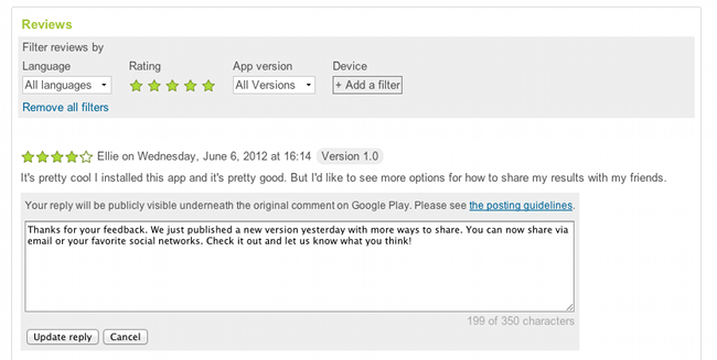 Google Play Store: gli sviluppatori possono ora rispondere ai commenti