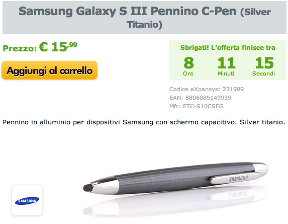 Samsung C-Pen: fino a mezzanotte in offerta su Expansys a 15,99 €