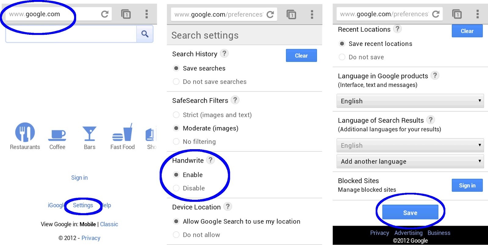Google consente la ricerca con scrittura a mano libera