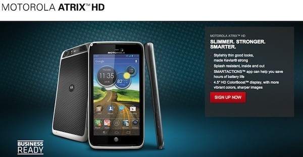 Motorola svela il nuovo Atrix HD: display da 4,5 pollici e Android 4.0