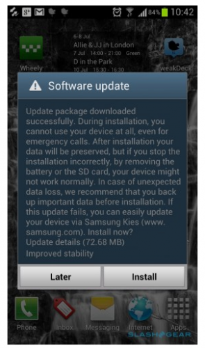 Aggiornamento OTA per Galaxy S III in UK: aggiunto toggle per la luminosità nella barra delle notifiche