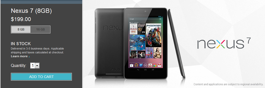 Il Nexus 7 8 GB è finalmente disponibile sul Play Store