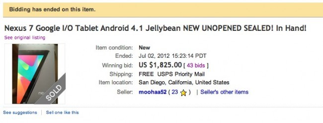Un Nexus 7 venduto su eBay per quasi duemila dollari: ne valeva davvero la pena?