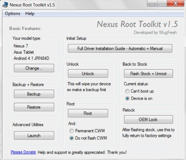 Nexus Root Toolkit si aggiorna alla versione 1.5: supporto per Jelly Bean e Nexus 7