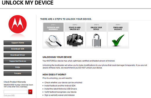 Motorola: online il sito per sbloccare il bootloader dei dispositivi