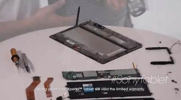 Sony: ecco il video velocizzato di come smontare l'Xperia Tablet S