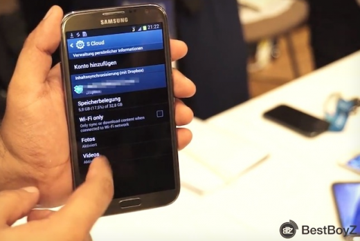 Il servizio s-cloud di Samsung appare su Galaxy Note II