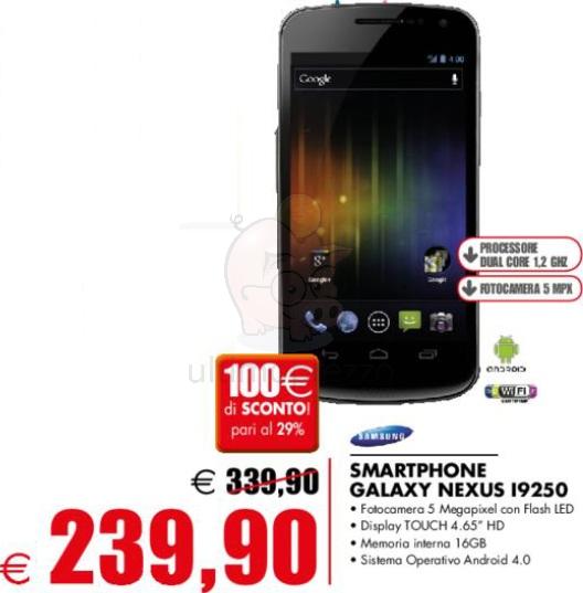 Galaxy Nexus in offerta a 239€ a Savignano sul Rubicone