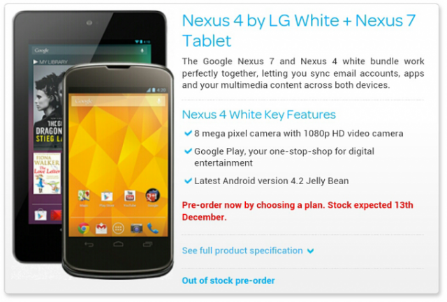 Nexus 4: ulteriori conferme sulla versione bianca che arriverà il 13 Dicembre