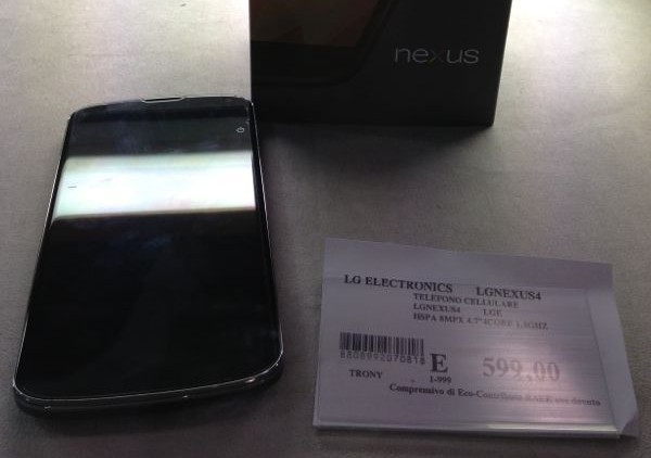 Nexus 4 disponibile da Trony a Macerata