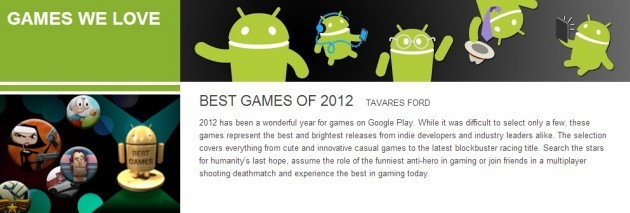 Android: i 12 migliori giochi del 2012 secondo Google