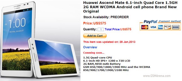 Huawei Ascend Mate in pre-ordine in Cina a 575$