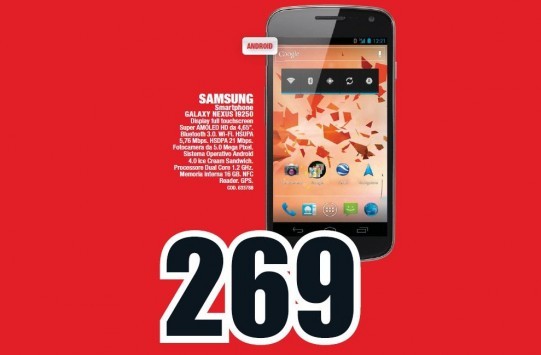 Galaxy Nexus a 269€ da Media World [14 Feb - 3 Mar]